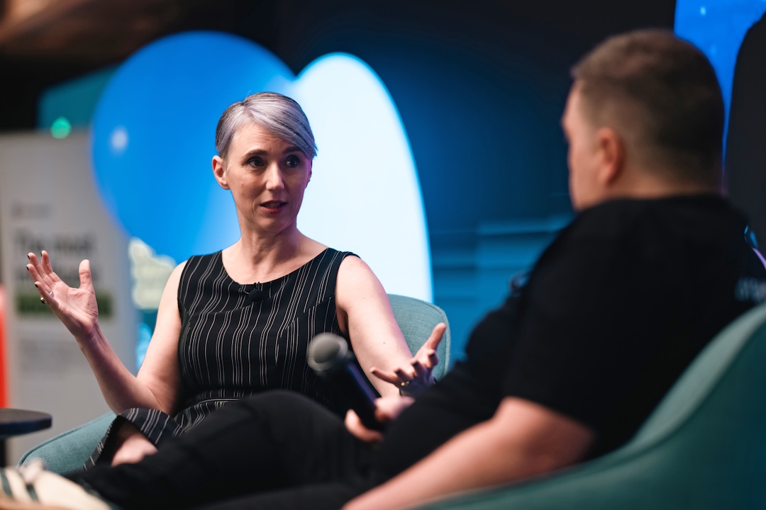 Katja Forbes in conversation on stage at Brandwatch Singapore